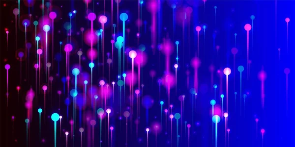 Rosa Blau Lila Moderner Hintergrund Lebhafte Lichtknoten Teilchen Netzwerk Wissenschaftliches — Stockvektor