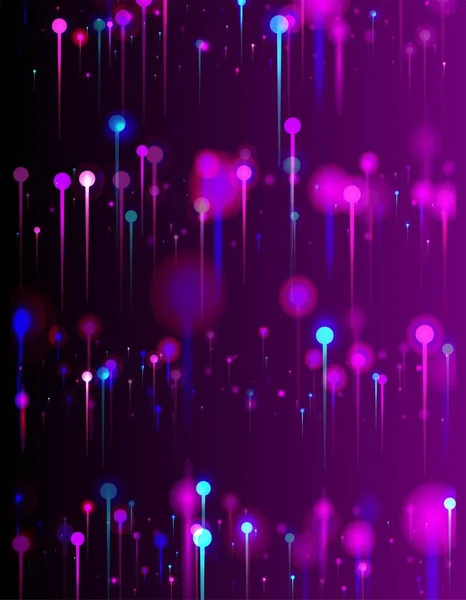 Sfondo Astratto Blu Viola Rosa Elementi Raggi Luminosi Neon Intelligenza — Vettoriale Stock