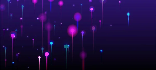紫色粉红蓝色现代墙纸 网络科技横幅 大数据人工智能互联网技术背景 活体光粉元素 光纤社会科学光针 — 图库矢量图片