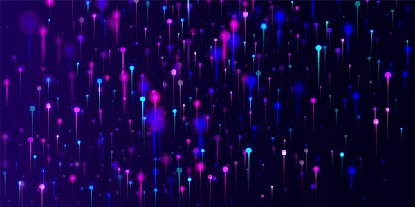 Розовый Фиолетовый Синий Абстрактные Обои Частицы Неоновых Светильников Искусственный Интеллект — стоковый вектор