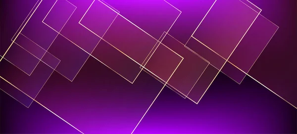 有金线的紫色商业票据 圣诞新年方块框架 金溢价Geo Banner 皇家富贵贵宾低波兰海报 水晶豪华金卡3D抽象多边形闪烁邀请 — 图库矢量图片