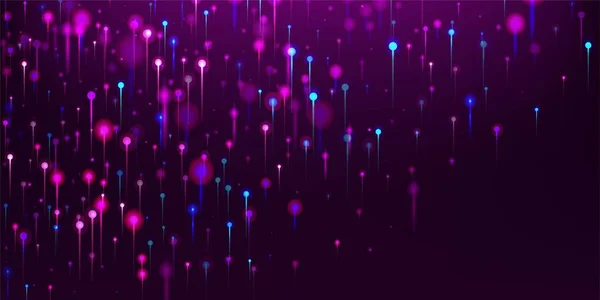 Blue Purple Pink Modern Background Neon Light Rays Particles Network — стоковий вектор