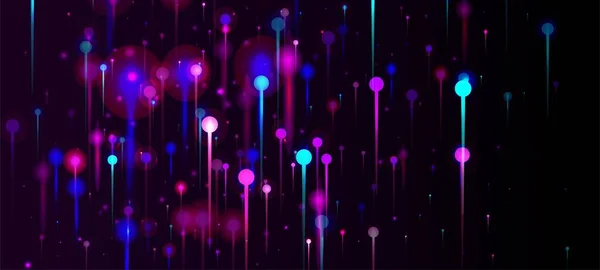 Fondo Pantalla Abstracto Rosa Azul Púrpura Banner Tecnología Red Partículas — Archivo Imágenes Vectoriales