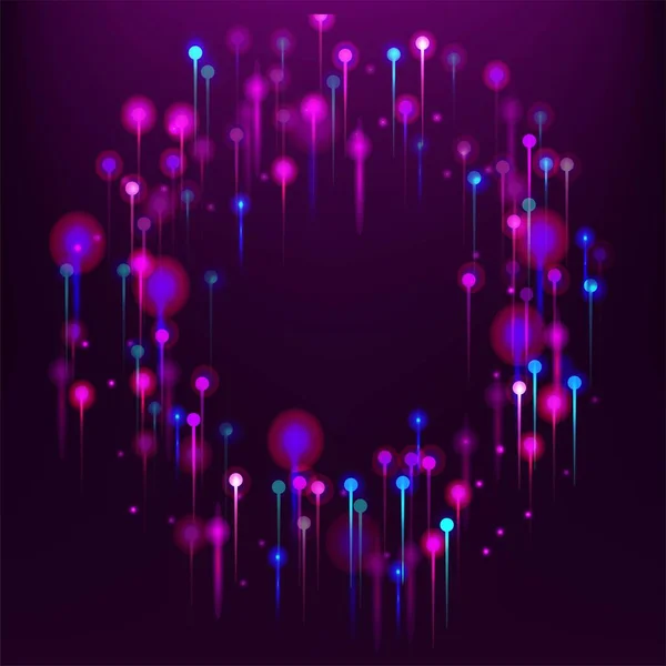 Синій Рожевий Фіолетовий Сучасний Фон Мережевий Науковий Прапор Неонові Елементи — стоковий вектор
