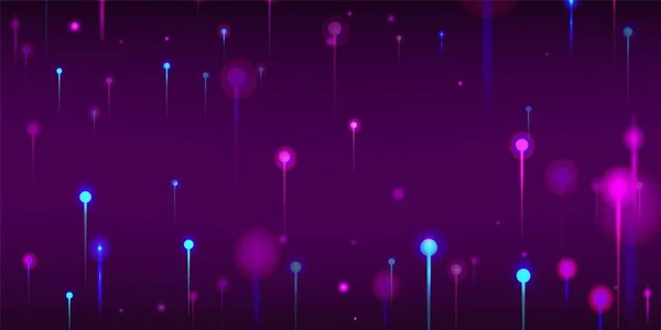 Fondo Abstracto Rosa Púrpura Azul Rayos Luz Brillantes Partículas Banner — Vector de stock