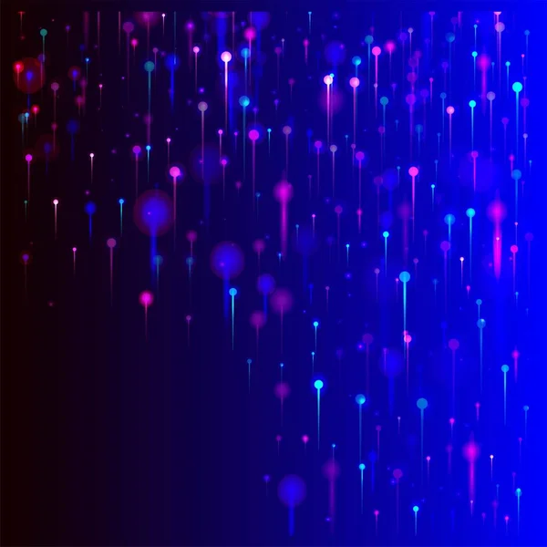 粉色蓝色紫色现代背景 网络科技横幅 海量数据人工智能互联网未来主义墙纸 有光的发光粒子 社会科学纤维光针 — 图库矢量图片