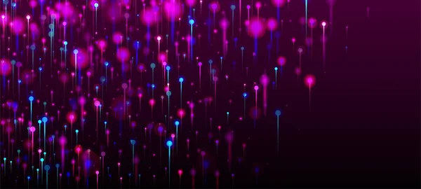 Pink Purple Blue Abstracte Achtergrond Netwerk Wetenschappelijke Banner Neon Licht — Stockvector