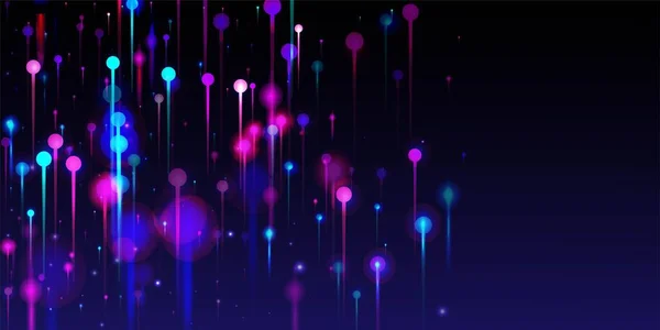 Purple Pink Blue Abstract Wallpaper Netwerktechnologie Banner Big Data Kunstmatige — Stockvector