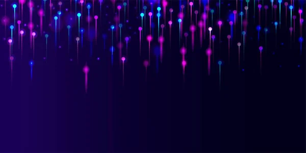 Blue Purple Pink Modern Wallpaper Neon Light Rays Particles Network — Stock Vector