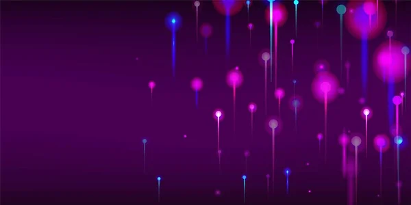 パープルピンクブルー概要背景 明るい光の光線の要素 ビッグデータ人工知能イーサネット技術壁紙 ネットワーク科学バナー 社会科学光ファイバーピン — ストックベクタ