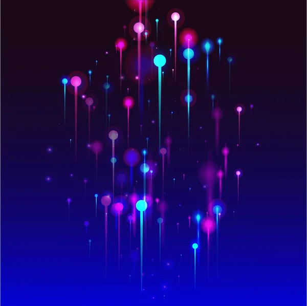 ピンクブルーパープルの壁紙 人工知能ビッグデータイーサネット技術の背景 ネオンライトピンの要素 ネットワーク技術バナー 社会科学光ファイバーピン — ストックベクタ