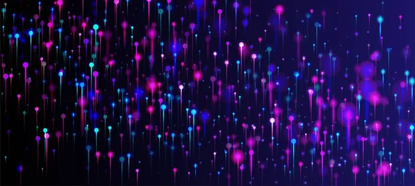 Fondo Pantalla Abstracto Pink Purple Blue Partículas Pines Luz Vívida — Vector de stock