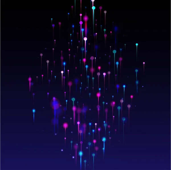 粉红蓝紫色背景 活体光粉元素 网络科技横幅 人工智能大数据互联网未来主义墙纸 光纤社会科学光针 — 图库矢量图片