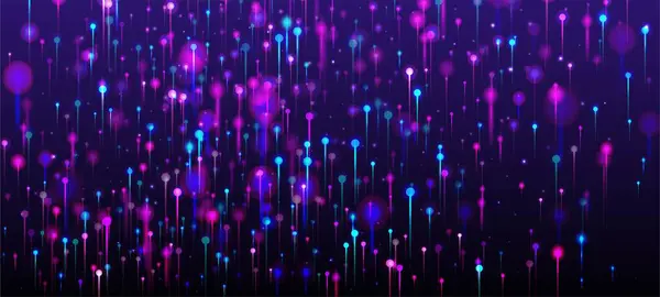 Fondo Pantalla Abstracto Rosa Azul Púrpura Big Data Artificial Intelligence — Vector de stock