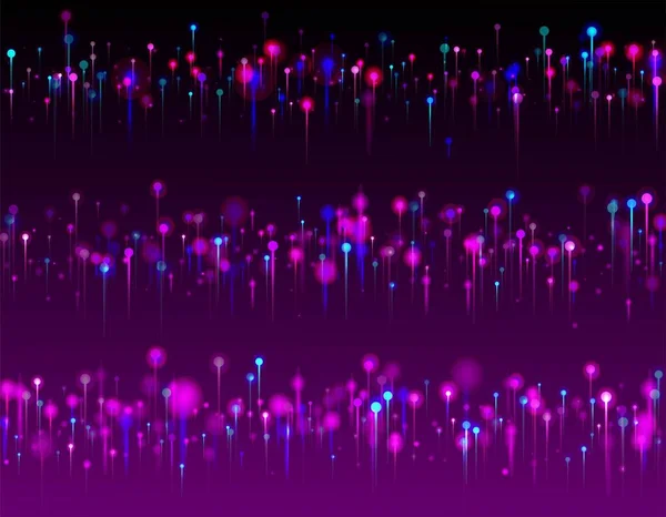 Paars Roze Blauw Moderne Achtergrond Heldere Lichtpinnen Elementen Big Data — Stockvector