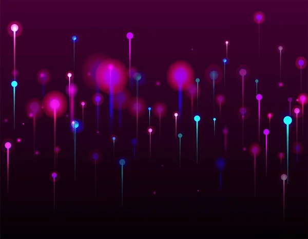 ピンクパープルブルーのモダンな背景 ネオンライトグローの記事 人工知能ビッグデータインターネット未来壁紙 ネットワーク技術バナー 光ファイバー 社会科学ライトピン — ストックベクタ