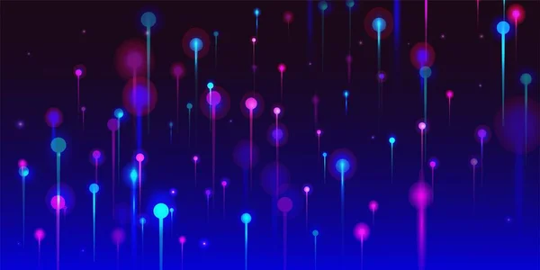 Фіолетово Рожевий Синій Сучасний Фон Штучний Інтелект Big Data Ethernet — стоковий вектор
