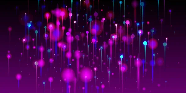 Blauw Roze Paars Moderne Behang Levendige Lichtknooppunten Elementen Artificial Intelligence — Stockvector