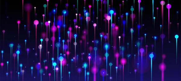 粉色蓝色紫色现代背景 人工智能大数据以太网技术壁纸 活体轻粉颗粒 网络科技横幅 社会科学纤维光针 — 图库矢量图片