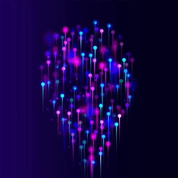 Purple Blue Pink Résumé Contexte Éléments Lumineux Néon Intelligence Artificielle — Image vectorielle