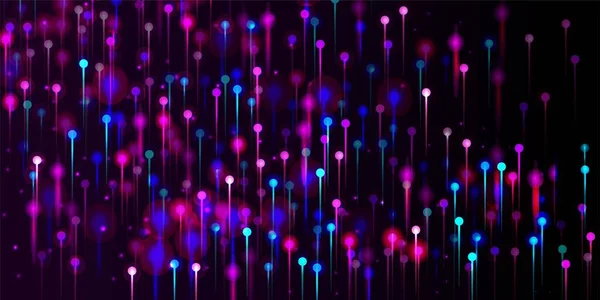 パープルピンクブルー概要背景 明るいライトピンの要素 ビッグデータ人工知能イーサネット技術壁紙 ネットワーク科学バナー 社会科学光ファイバーピン — ストックベクタ