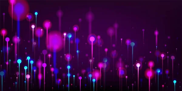 Purple Pink Blue Abstract Wallpaper Vivid Light Rays Elements Network — Stock Vector