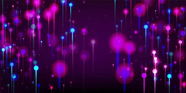 Blue Purple Pink Modern Wallpaper Neon Light Pins Particles Artificial — Stock Vector