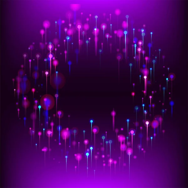 Purple Pink Blue Modern Background Bright Light Glow Particles Network — Stock Vector