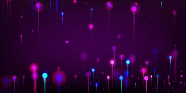 Розово Фиолетовый Абстрактный Фон Большие Данные Искусственный Интеллект Ethernet Технологии — стоковый вектор