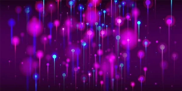 Blue Pink Purple Abstract Background Particules Lumineuses Lumineuses Big Data — Image vectorielle