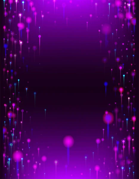 パープルピンクブルーの壁紙 ネットワーク科学バナー ビッグデータ人工知能イーサネット技術の背景 明るい光のノード粒子 社会科学光ファイバーピン — ストックベクタ