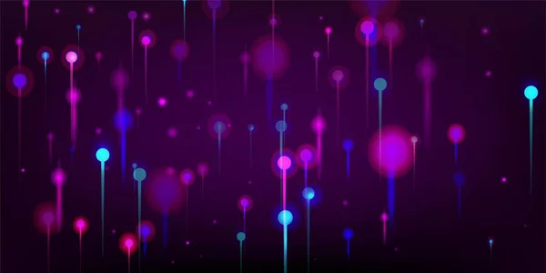 Purple Blue Pink Abstracte Achtergrond Netwerk Wetenschappelijke Banner Heldere Lichtpinnen — Stockvector