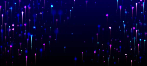 パープルブルーピンク抽象壁紙 ネットワーク技術バナー 明るい光の光線の要素 人工知能ビッグデータインターネット未来論的背景 社会科学光ファイバーピン — ストックベクタ
