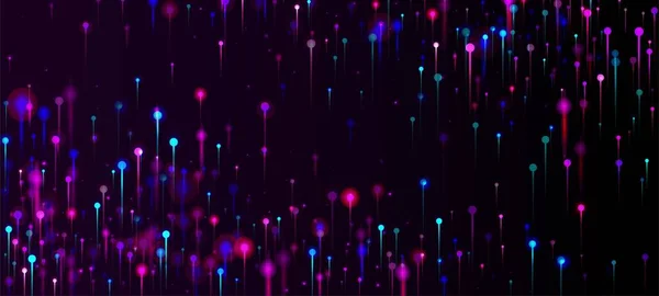 Roze Blauw Paars Moderne Behang Netwerktechnologie Banner Levendige Lichtknooppunten Elementen — Stockvector