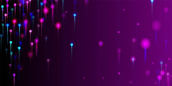 Purple Pink Blue Abstract Background Network Technology Banner Vivid Light — Stock Vector