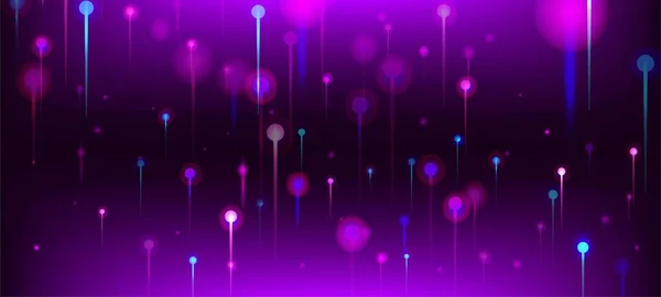 Сине Фиолетовый Розовый Современный Фон Сетевой Научный Флаг Частицы Неоновых — стоковый вектор
