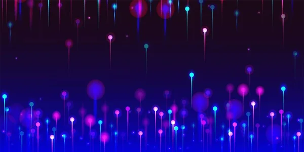 Purple Blue Pink Abstract Wallpaper Network Technology Banner Bright Light — Stock Vector