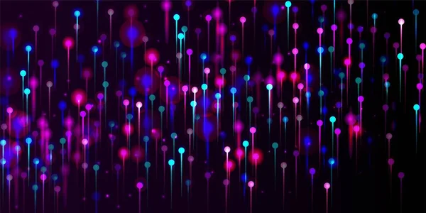 Violet Bleu Rose Papier Peint Abstrait Bannière Scientifique Réseau Particules — Image vectorielle