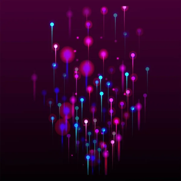 Розово Фиолетовый Абстрактный Фон Сетевой Технологический Флаг Искусственный Интеллект Большие — стоковый вектор