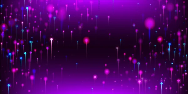 Синий Фиолетовый Розовый Абстрактные Обои Яркие Световые Узлы Искусственный Интеллект — стоковый вектор
