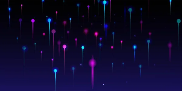 Blue Purple Pink Résumé Fond Bannière Technologie Réseau Particules Lumineuses — Image vectorielle