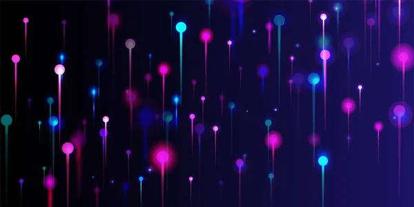 Синий Фиолетовый Розовый Современный Обои Сетевой Технологический Флаг Искусственный Интеллект — стоковый вектор
