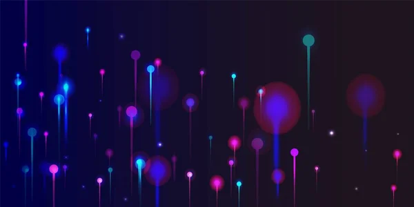 ブルーパープルピンクのモダンな壁紙 ネットワーク技術バナー 鮮やかなライトノード要素 ビッグデータ人工知能イーサネット技術の背景 光ファイバー 社会科学ライトピン — ストックベクタ