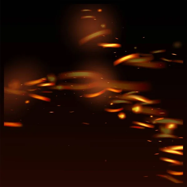 Blazing Flame Fiery Sparkles Background Realist Energy Gleam Noapte Strălucitoare — Vector de stoc