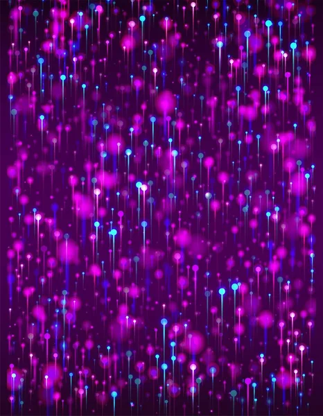 Blauw Roze Paars Abstract Behang Neon Lichtpinnen Elementen Netwerk Wetenschappelijke — Stockvector