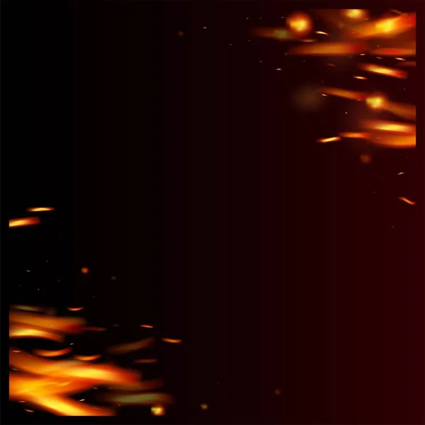 Blazing Flame Fiery Sparkles Background Efect Foc Realist Asupra Negrilor — Vector de stoc