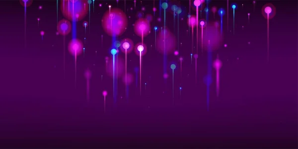 Синій Фіолетовий Рожевий Абстрактний Фон Яскраві Світлові Вузли Частинки Мережевий — стоковий вектор