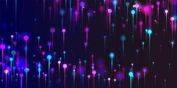 Purple Blue Pink Modern Wallpaper Network Technology Banner Big Data — Stockový vektor