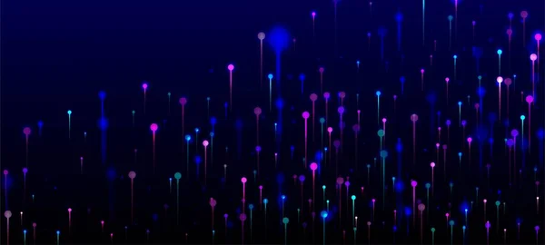 Roze Blauw Paars Abstracte Behang Heldere Lichtstralen Deeltjes Netwerk Wetenschappelijke — Stockvector