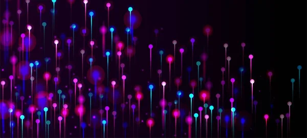 Rosa Blau Lila Moderner Hintergrund Leuchtende Lichtteilchen Künstliche Intelligenz Big — Stockvektor